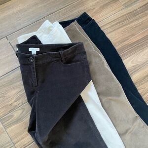 BUNDLE! J.Jill Corduroy Mid Rise Pants Set - Black, Cream, Tan, Chocolate